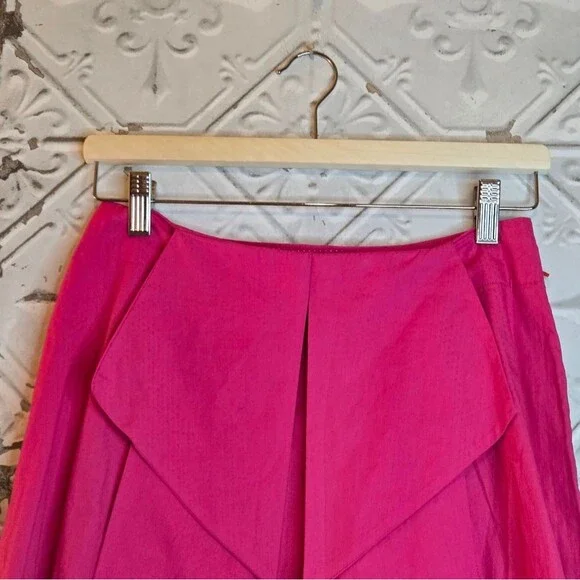 Anthropologie Maeve Urban Outfitters Hot Pink Magenta Mini Skirt Ruffles Size 4 - Picture 5 of 10